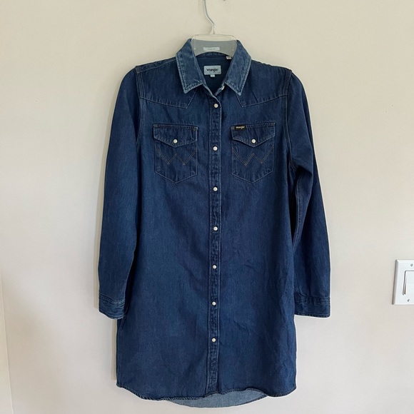 Wrangler Dresses Vintage Wrangler Womens Denim Dress Long Sleeve